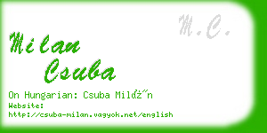 milan csuba business card